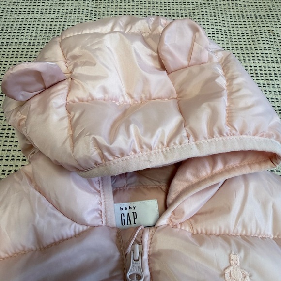 Baby GAP Pink Hooded Lightweight Puffer Snowsuit - Picture 4 of 4